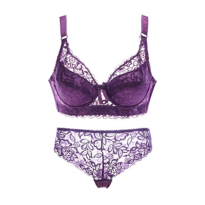 Plus Size Lace Push-Up Bralette Set