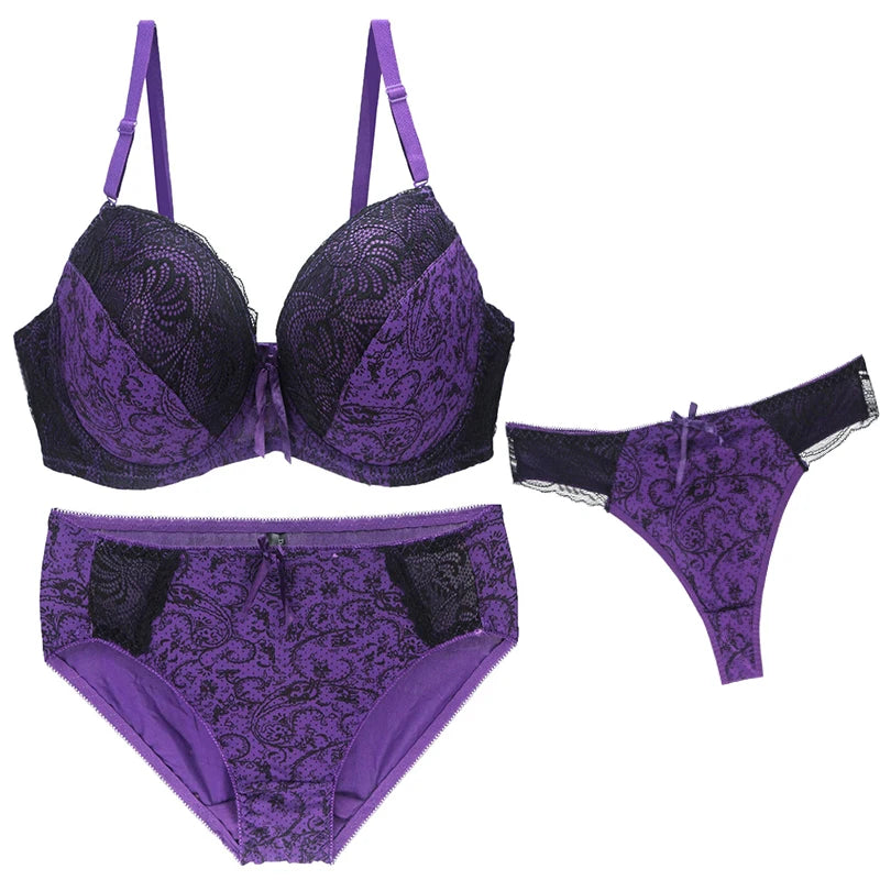 3-Piece Seamless Push-Up Bra Set