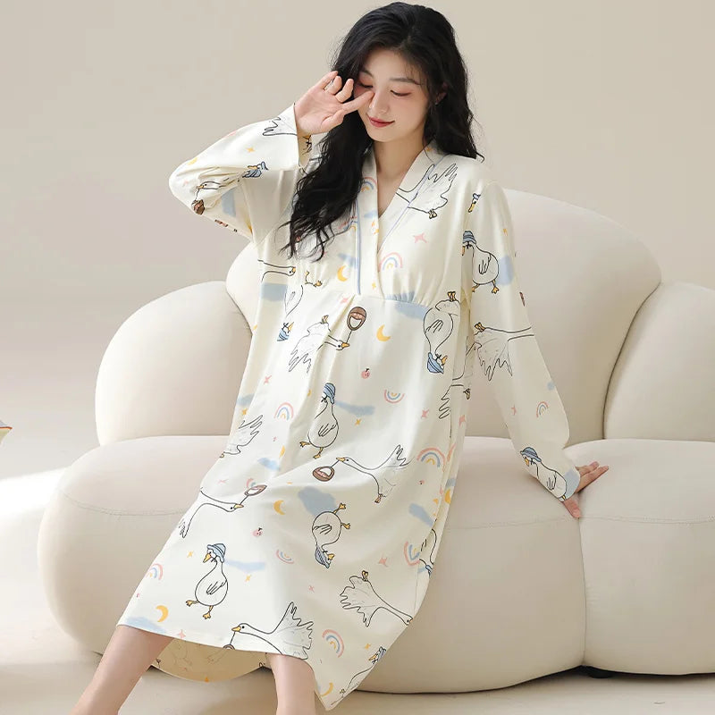 Gown – Long Sleeve Nursing Pajamas