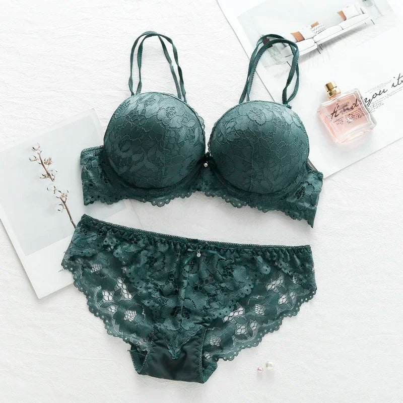 Japanese Style Lace Push-Up Bra Set