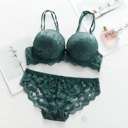 Japanese Style Lace Push-Up Bra Set