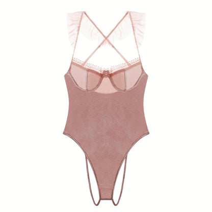 Sexy Velvet Halter Lingerie Set