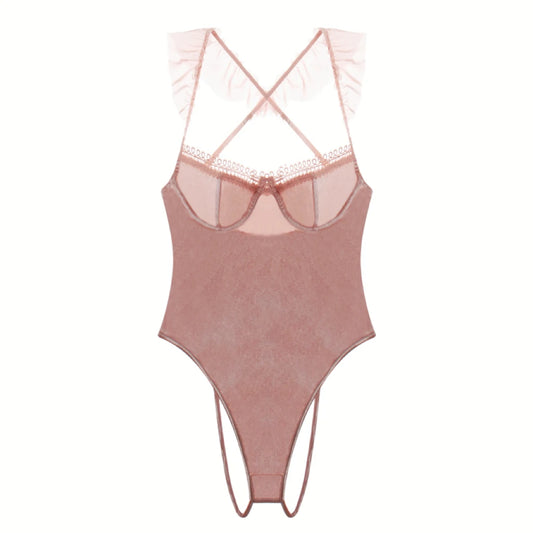 Sexy Velvet Halter Lingerie Set