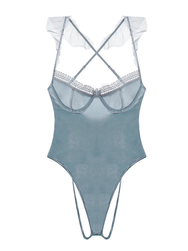 Sexy Velvet Halter Lingerie Set