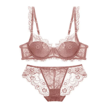 Elegant Thin Lace See-Through Lingerie Set