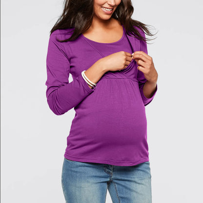 Elegant Elastic V-Neck Nursing Top