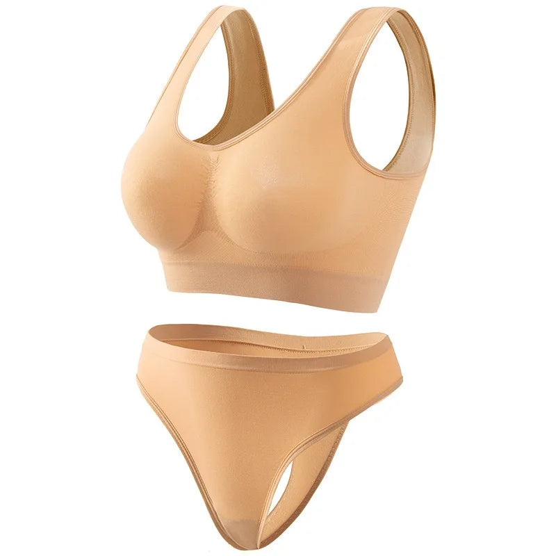 Seamless Wireless Bra & Thong Set