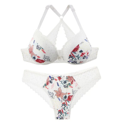 Sexy Y-Line Hollow Out Push-Up Bra Set