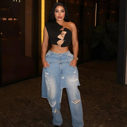 Women’s Vintage Y2K Stretch Denim Pants