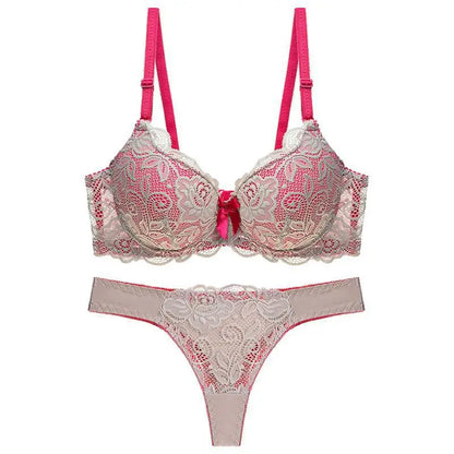 Plus Size Push-Up Lace Bra Set