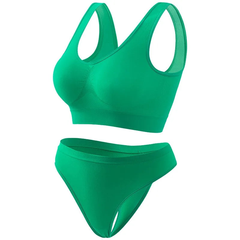 Seamless Wireless Bra & Thong Set
