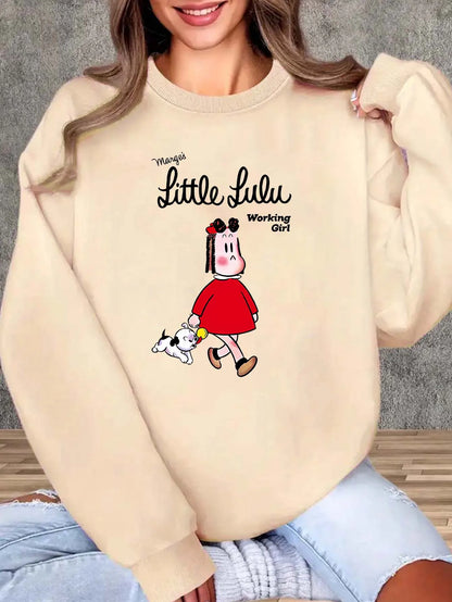 Y2K Graphic Fleece-Lined Women’s Sweatshirt
