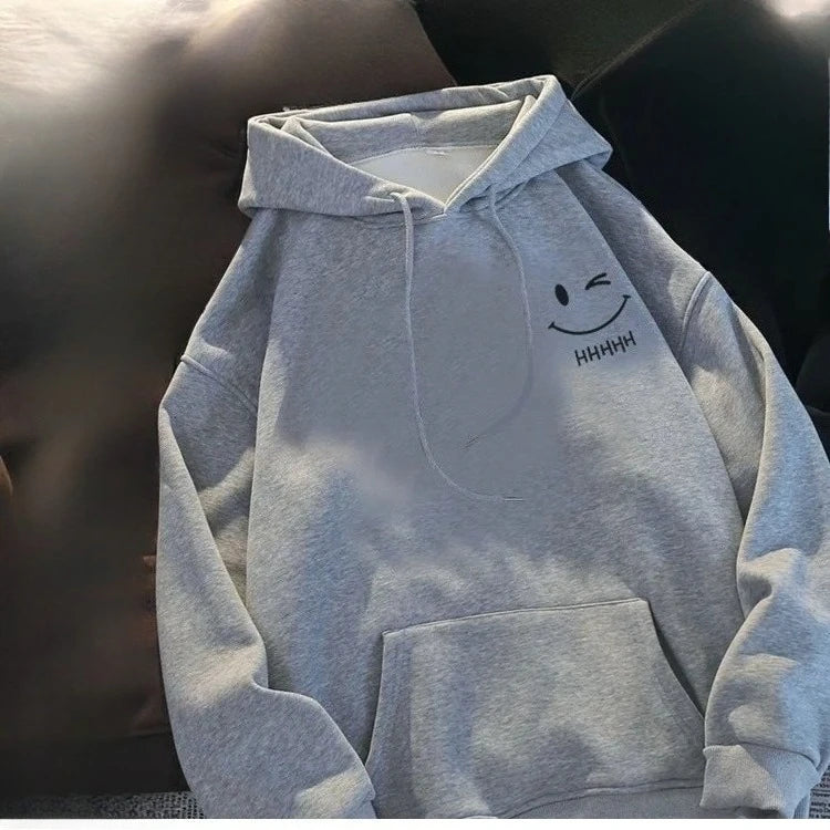 Women's Smiling Face Couple Hooded