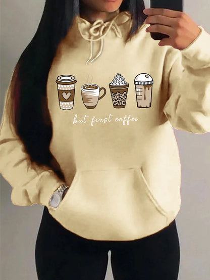 But First Coffee Pattern Hoodie