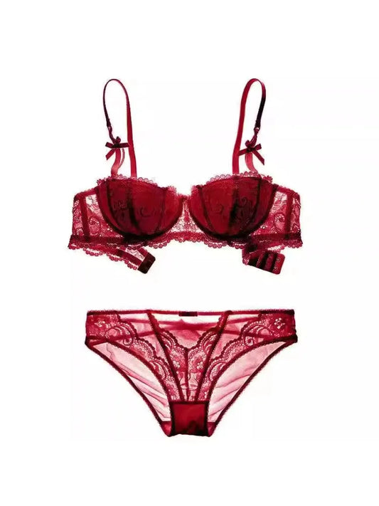 French Lace Minimalist Half-Cup Bra