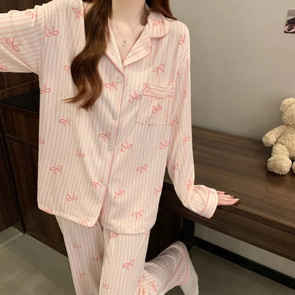 Striped Maternity Cardigan Pajama Set