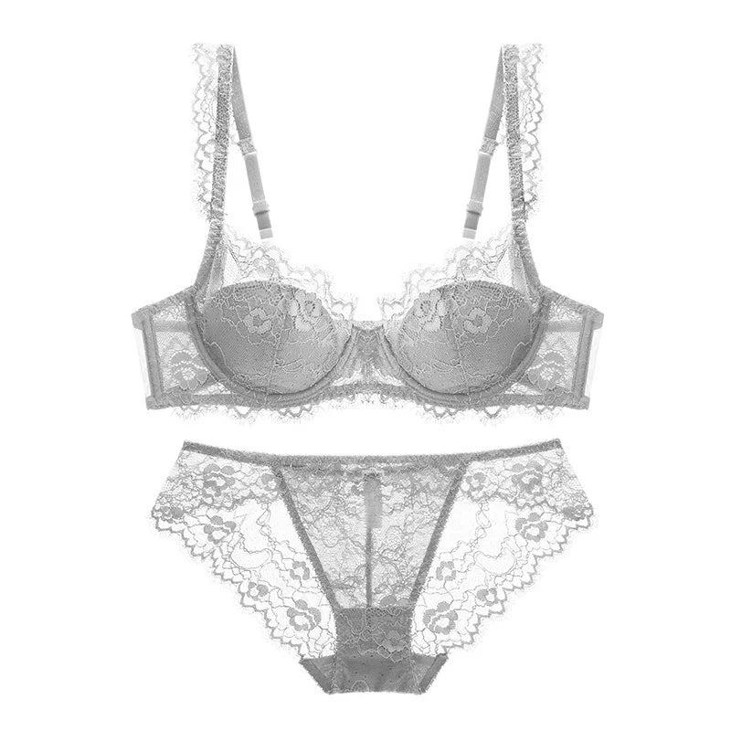Elegant Thin Lace See-Through Lingerie Set