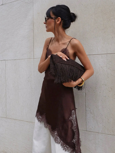 Lace Mini Spaghetti Strap Dress