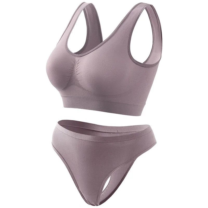 Seamless Wireless Bra & Thong Set