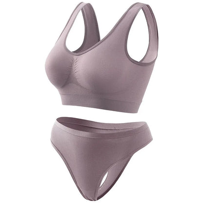 Seamless Wireless Bra & Thong Set