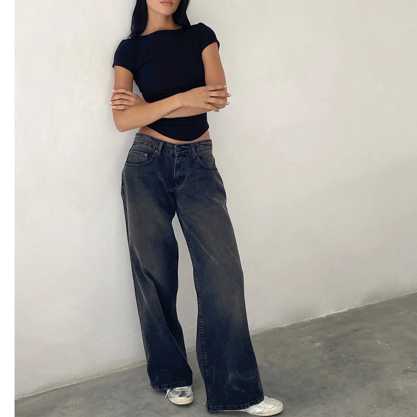 Retro Y2K High Waist Wide Leg Jeans