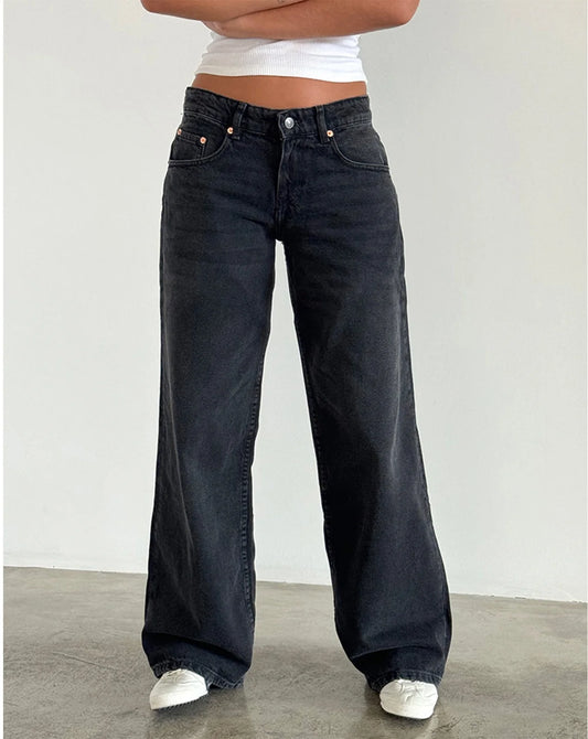 Retro Y2K High Waist Wide Leg Jeans