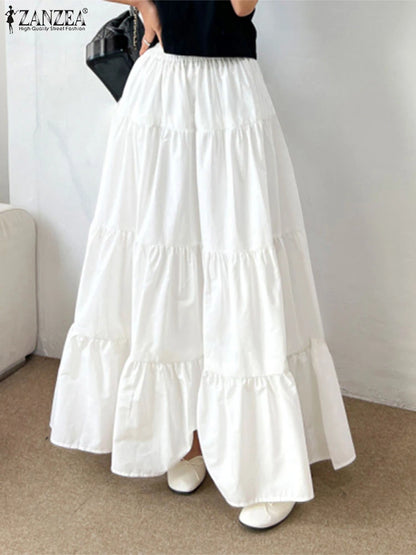 ZANZEA Women’s Tiered Maxi Skirt