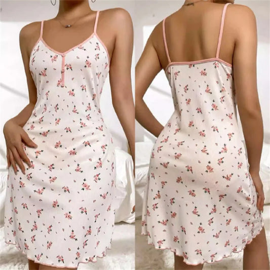 Plus Size Floral Button-Front Nightgown