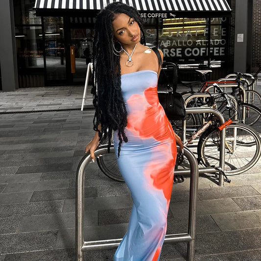 Sexy Backless Tube Maxi Dress