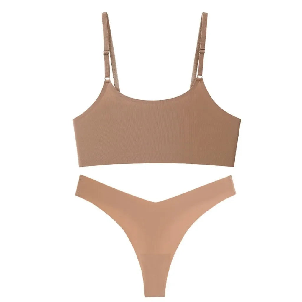 Ice Silk Seamless Wireless Lingerie Set