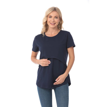 Plus Size Maternity Nursing T-Shirt Short