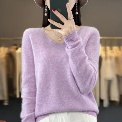 Women’s Merino Wool V-Neck Sweater