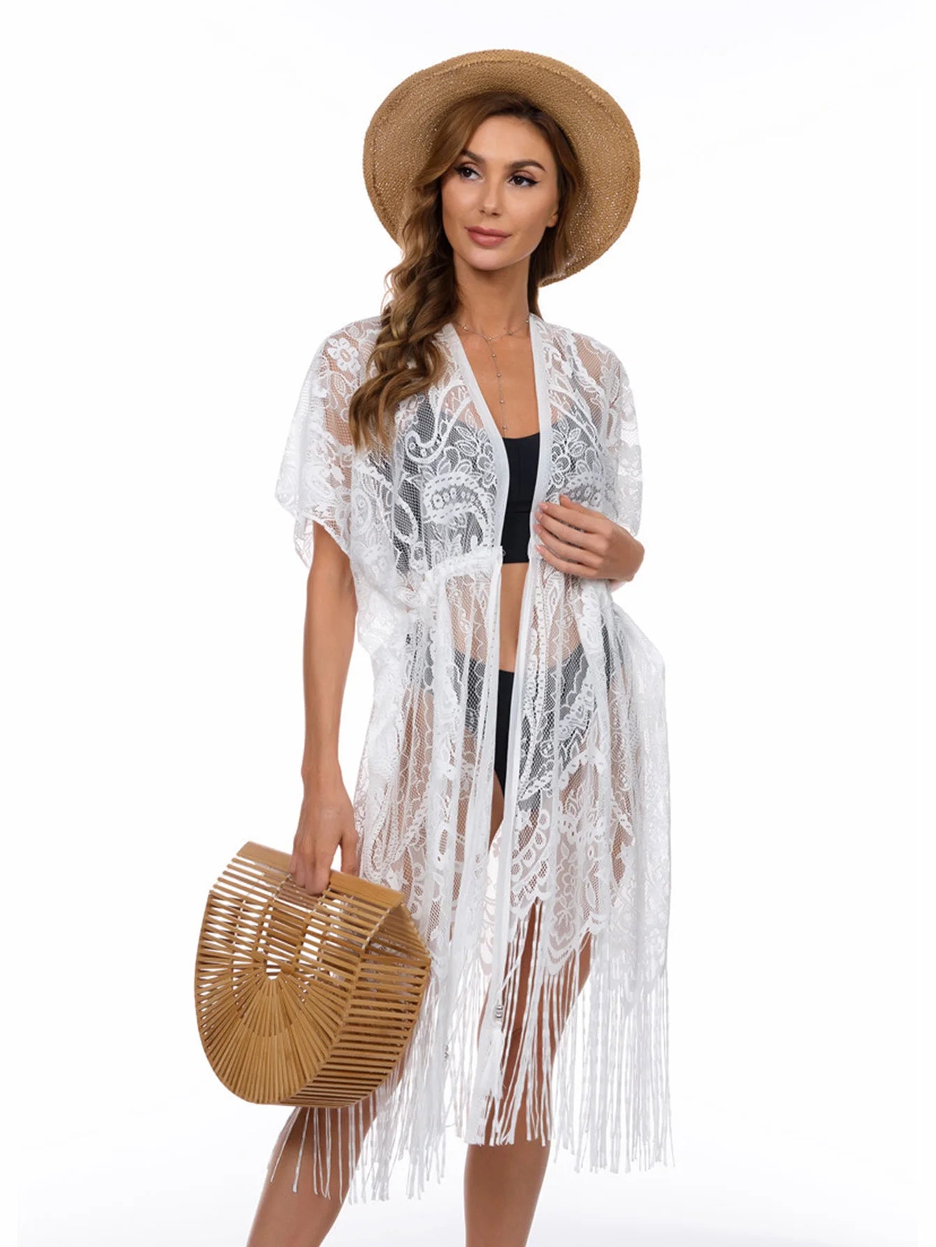 Long Kimono Bikini Swim Cover Up
