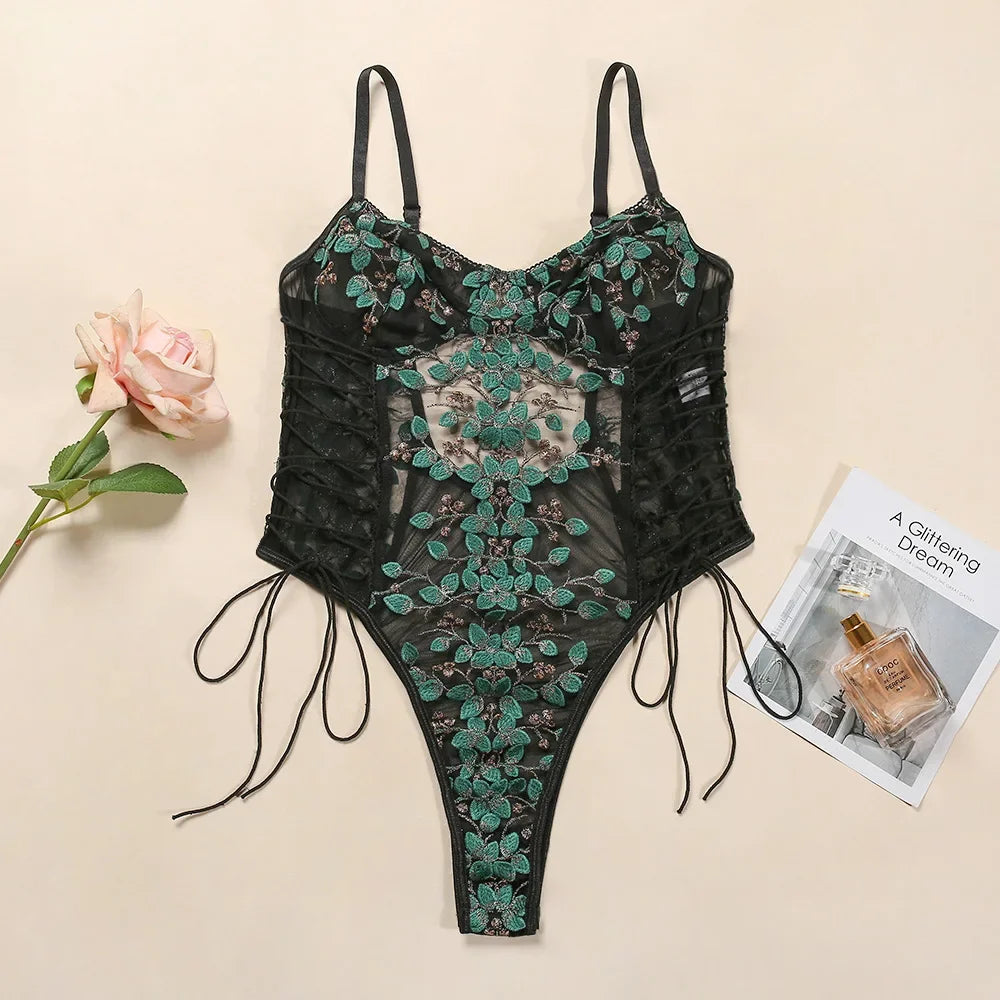 Lace Embroidered Lingerie Jumpsuit