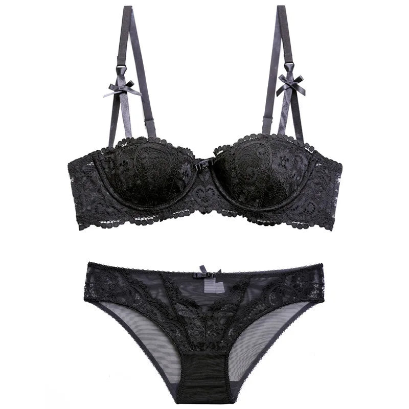 Seamless Lace Push-Up Bra & Panty Set