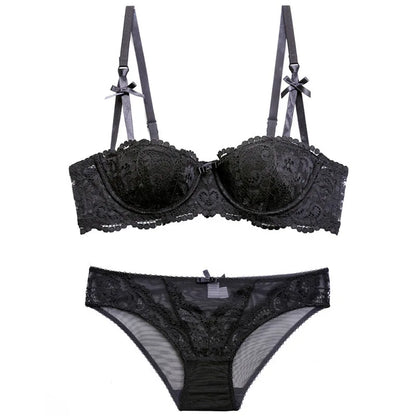 Seamless Lace Push-Up Bra & Panty Set