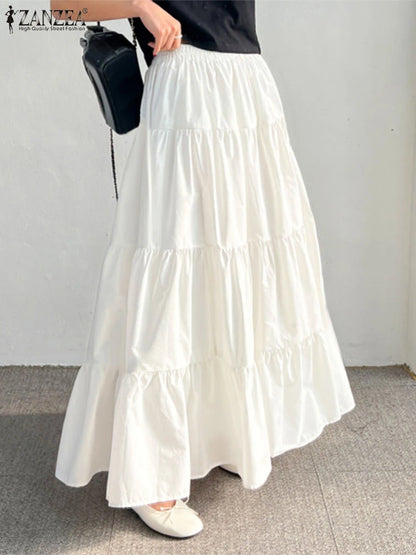 ZANZEA Women’s Tiered Maxi Skirt