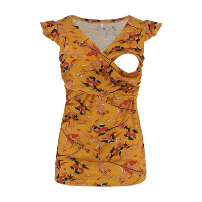 Striped V-Neck Nursing Tee