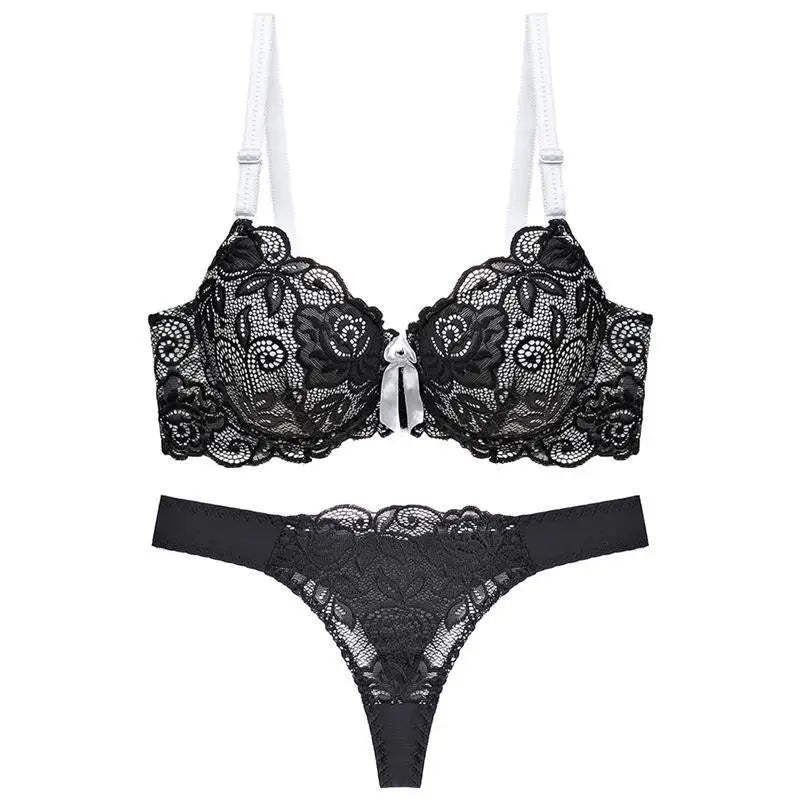 Plus Size Push-Up Lace Bra Set