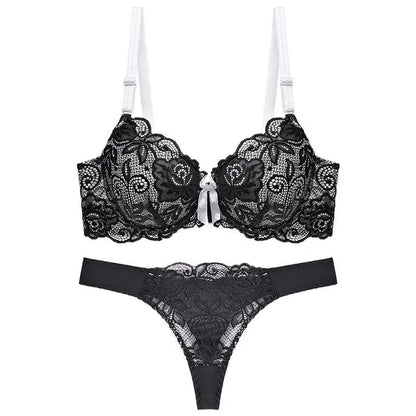 Plus Size Push-Up Lace Bra Set