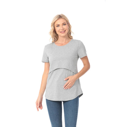 Plus Size Maternity Nursing T-Shirt Short