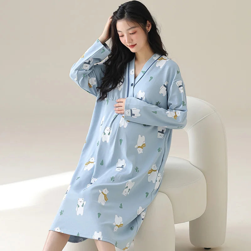 Gown – Long Sleeve Nursing Pajamas