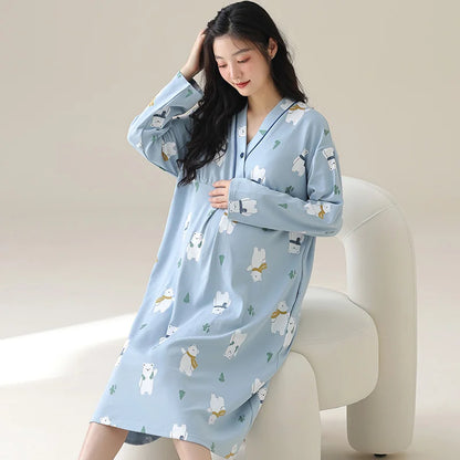 Gown – Long Sleeve Nursing Pajamas
