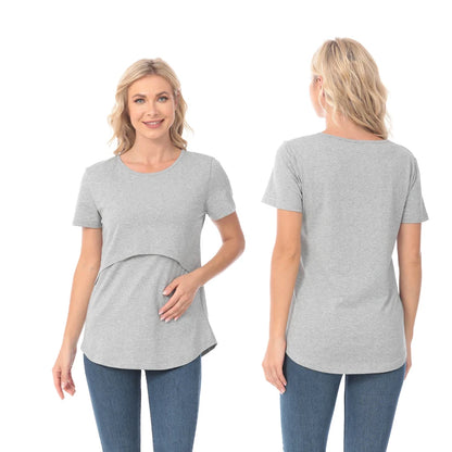Plus Size Maternity Nursing T-Shirt Short
