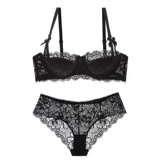 Rabbit Ear AB Cup French Lace Bra Set