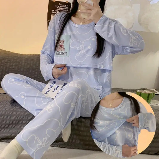 2-Piece Maternity Breastfeeding Pajamas Set