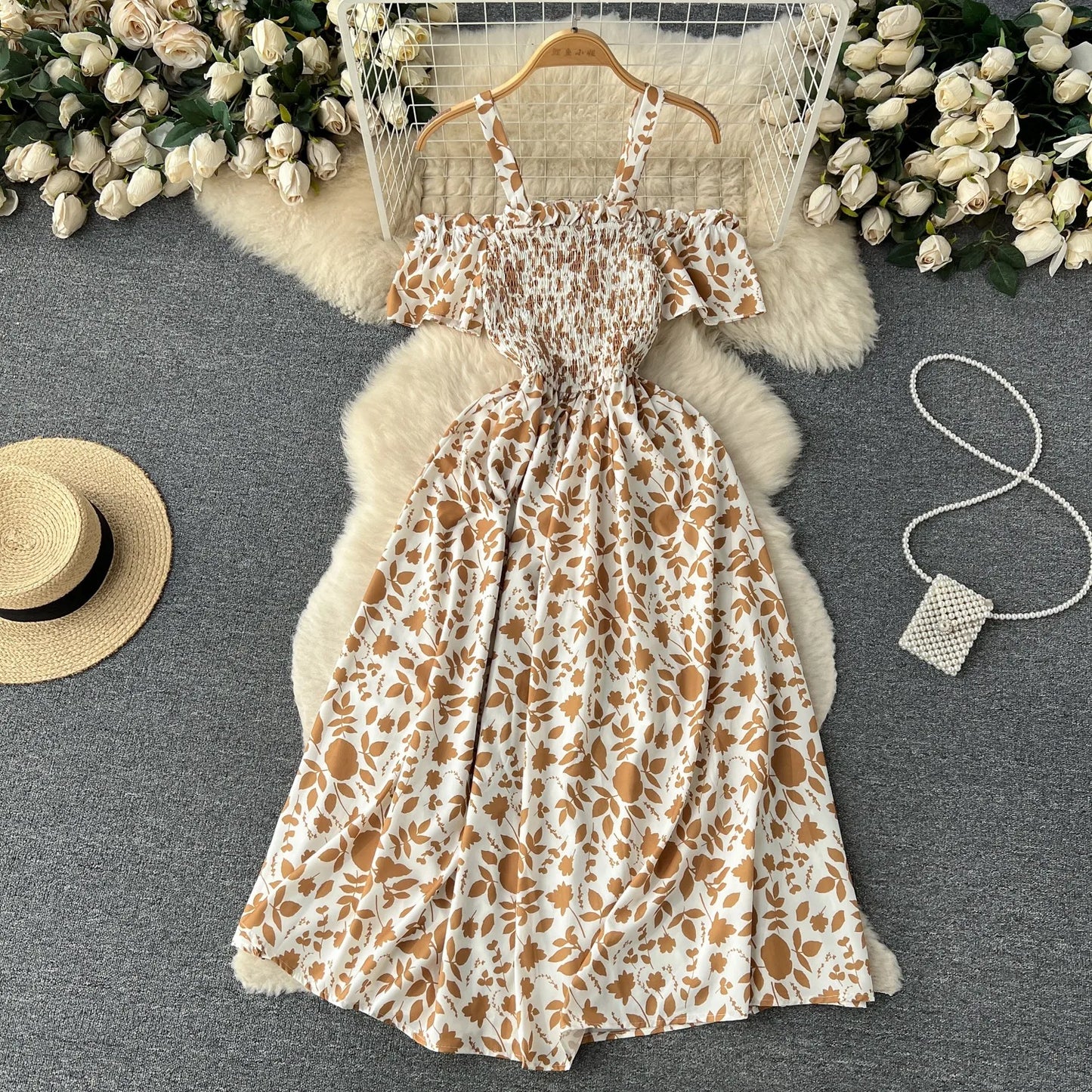 Floral Print Vacation Beach Dress