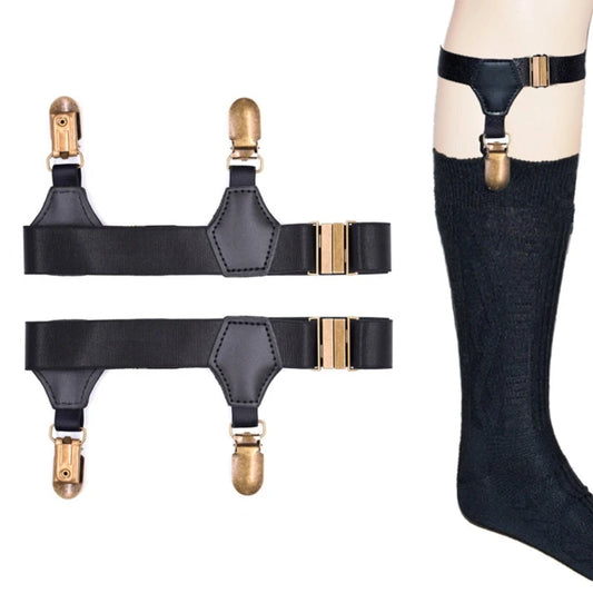 1 Pair Black Socks Suspenders