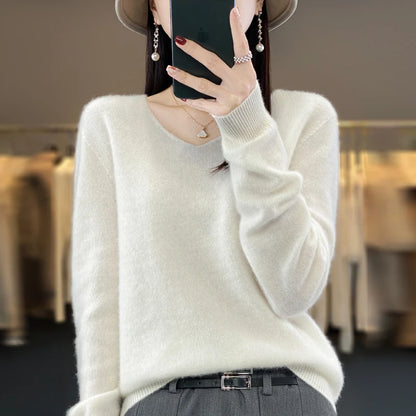 Women’s Merino Wool V-Neck Sweater