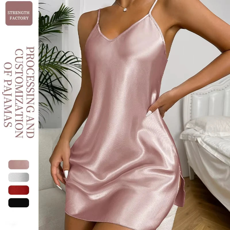 Women’s Fresh Short Breathable Silk Nightdress
